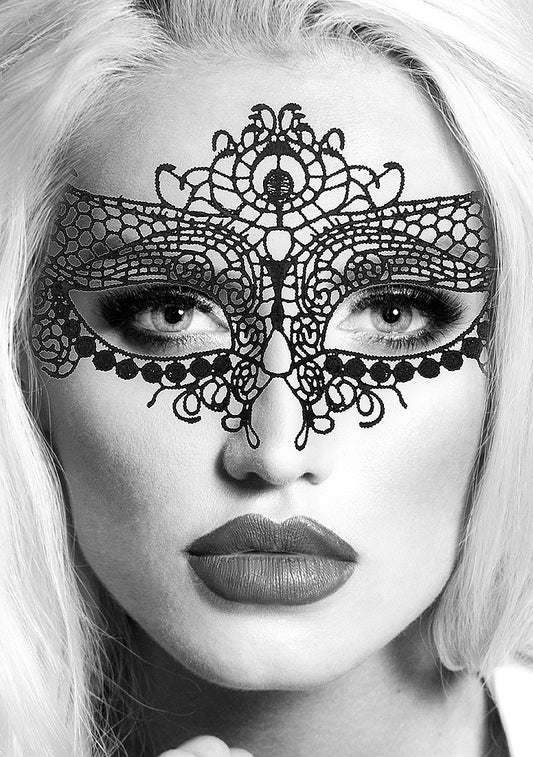 Shots Toys Queen High Quality Bodnage Lace Eye Mask - Masks And Blindfolds