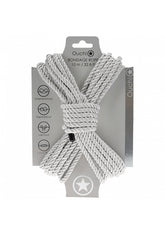 OUCH! Silky Smooth Nylon Bondage Rope 10m Silver Cuffs And Restraints