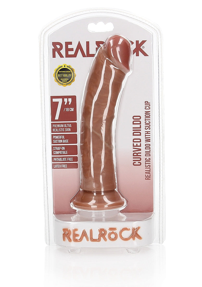 Realrock Curved Realistic Dildo with Suction Cup 18 cm Realistic Dildos