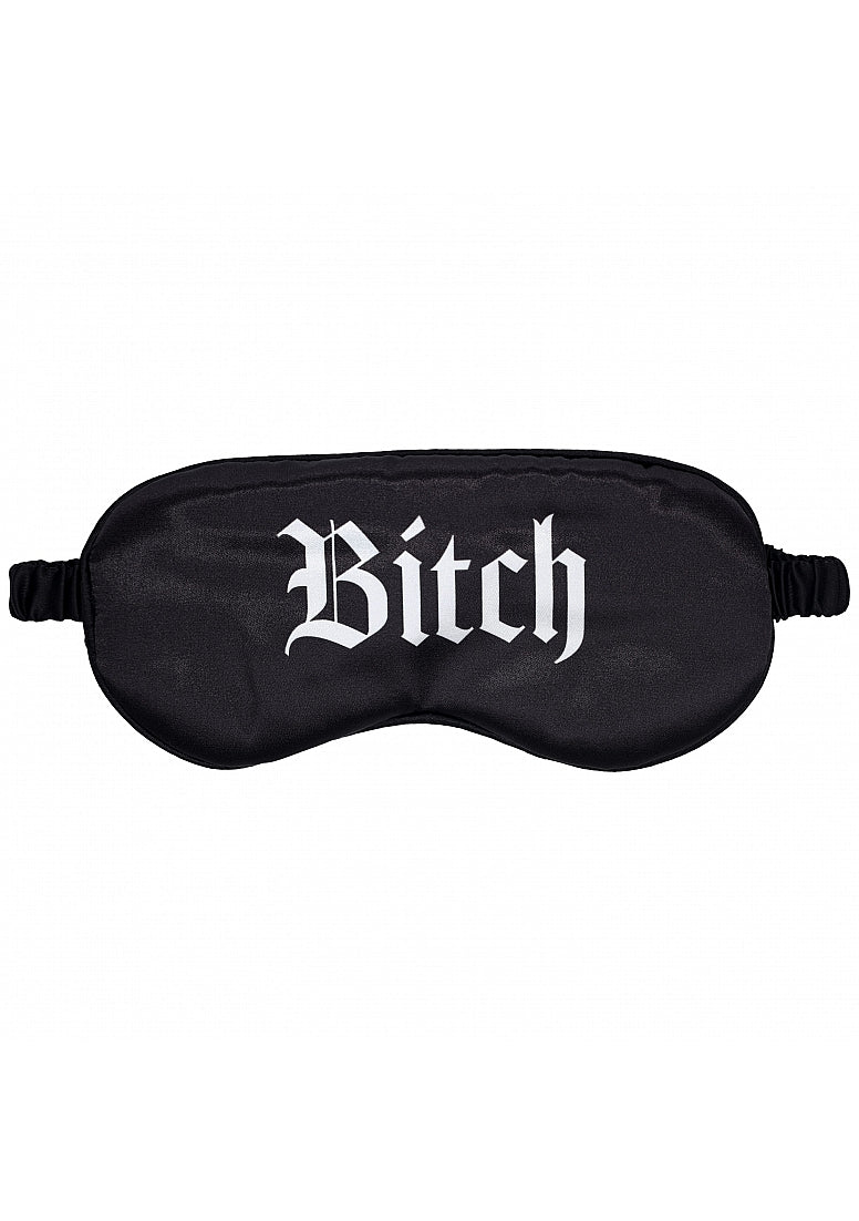 Shots Toys OUCH! Satin Bitch Printed Eye Mask - Masks And Blindfolds