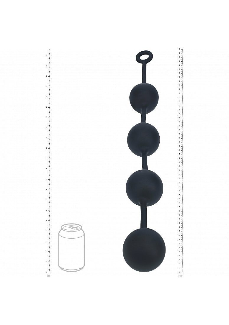 Shots LEVELZ Round Silicone Anal Balls Black Anal Beads and Balls