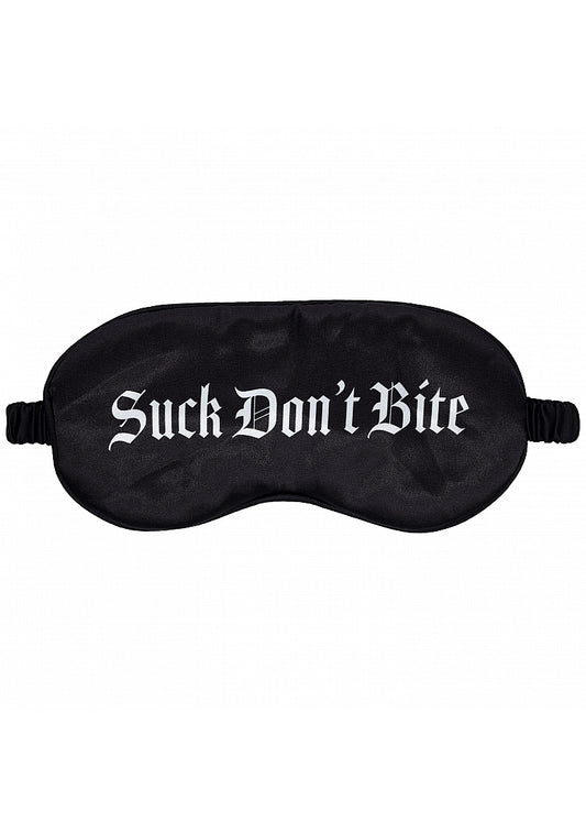 Shots Toys OUCH! Suck Don't Bite Printed Satin BDSM Mask - Masks And Blindfolds
