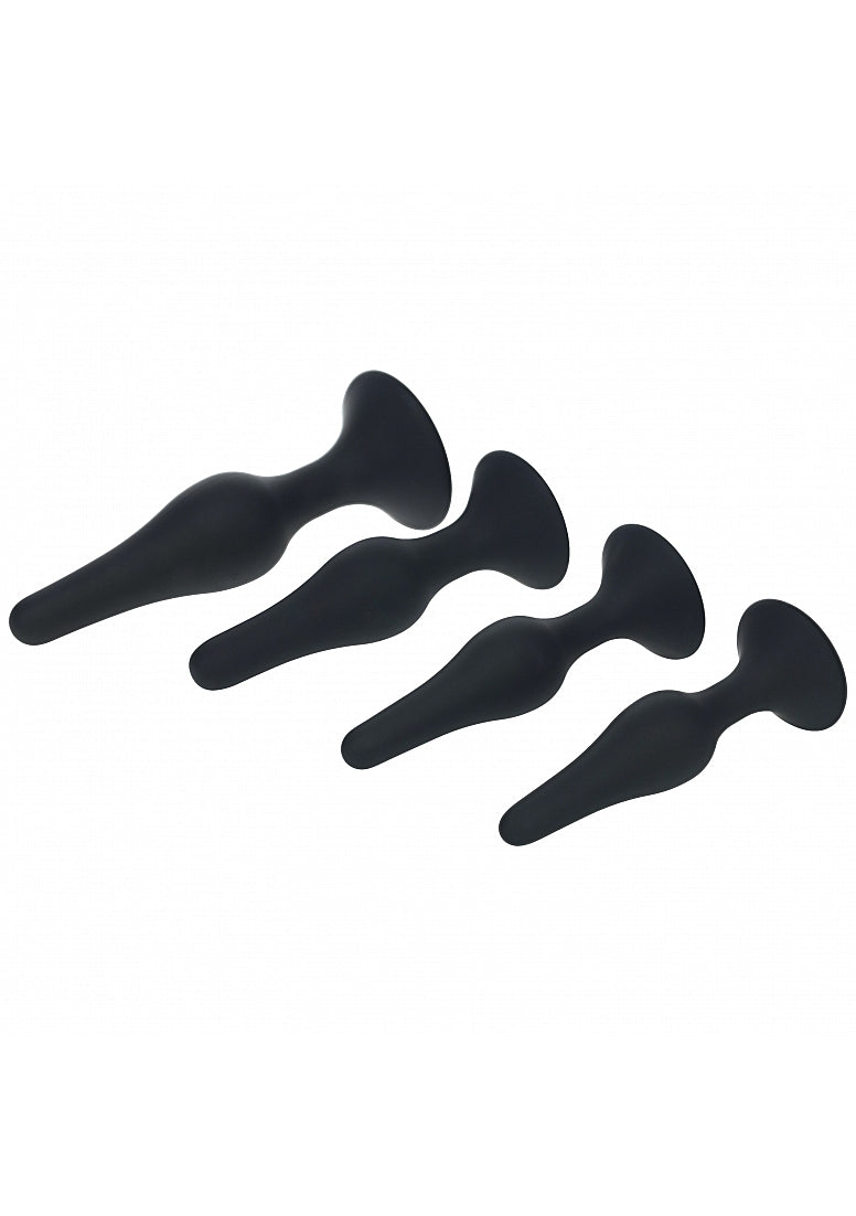 Shots LEVELZ Slim Silicone Anal Plug Kit of 4 Sizes Butt Plugs