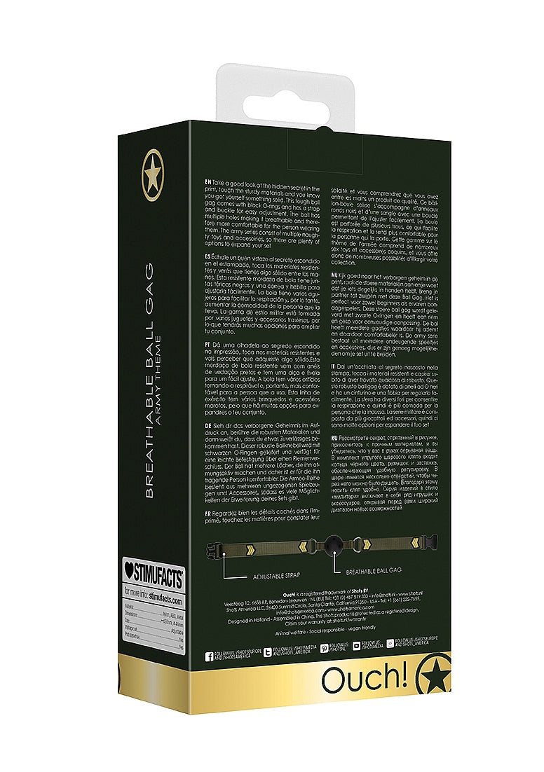 Shots Toys Army Theme Breathable BDSM Ball Gag - Bondage Gags and Bits
