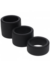 Shots LEVELZ Liquid Silicone Ball Strap Set of 3 Sizes Black Cock Ring Sets