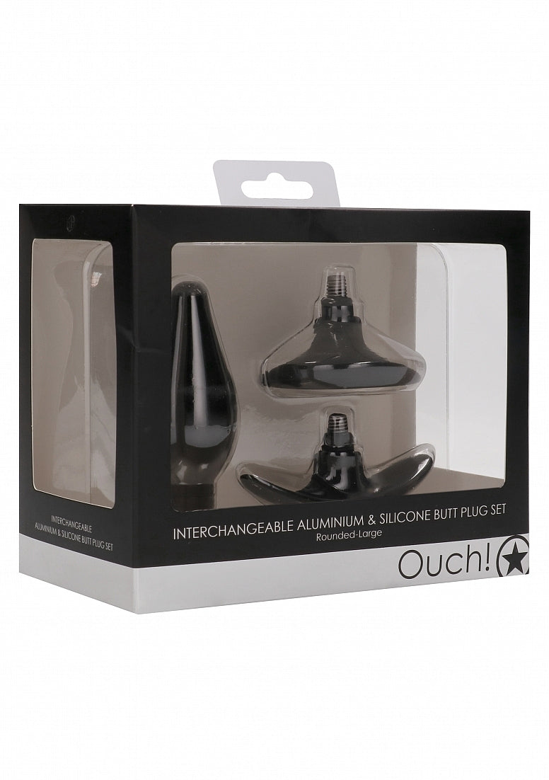 Shots Interchangeable Rounded Butt Plug Set Large - Butt Plugs