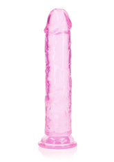 Realrock Crystal Clear 8 Inch No Balls Straight Dildo Pink Realistic Dildos