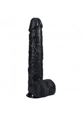 Realrock Extra Large Straight D/ildo with Balls 35.5cm Black Realistic Dildos