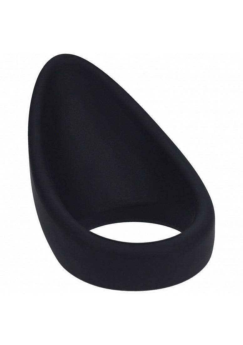 Shots LEVELZ Teardrop Stretchy Silicone Cock Ring Black Stretchy Cock Rings