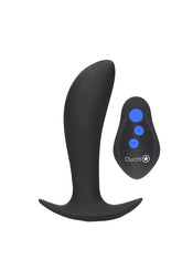 OUCH! e-Stim & Vibrating Butt Plug with Wireless Remote Black Butt Plugs