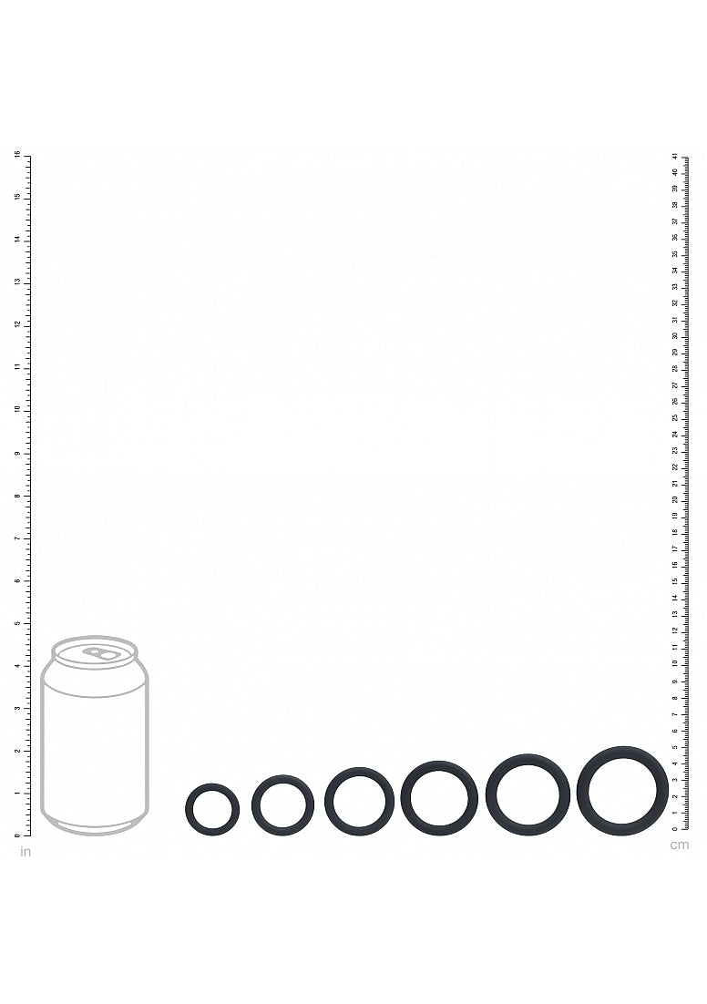 Shots LEVELZ Classic Silicone Cock Ring Set of 6 Sizes Cock Ring Sets