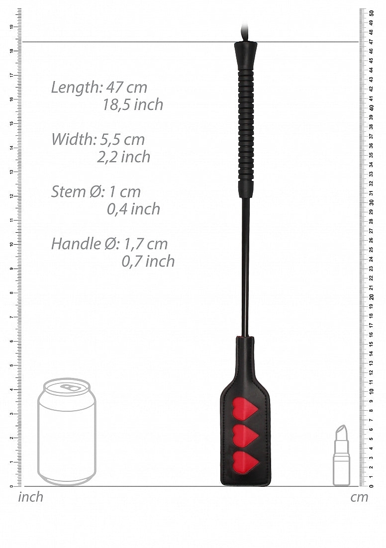 Shots Toys Heart Shaped Bondage Crop Large - Whips And Crops