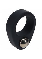 Shots LEVELZ Single Weighted Ball Mens Cock Ring Black Stretchy Cock Rings