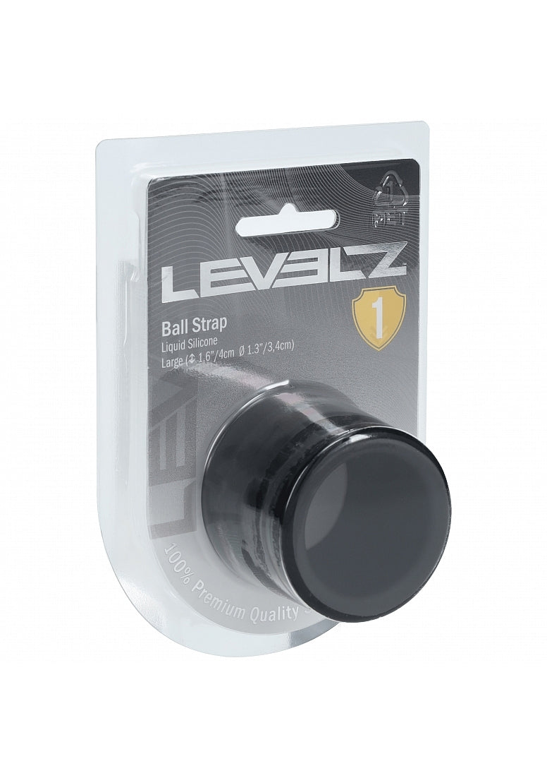 Shots LEVELZ Liquid Silicone Stretchy Ball Strap Black Stretchy Cock Rings