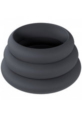 Shots LEVELZ Wide O Silicone Cock Ring Set of 3 Sizes S/M/L Black Cock Ring Sets