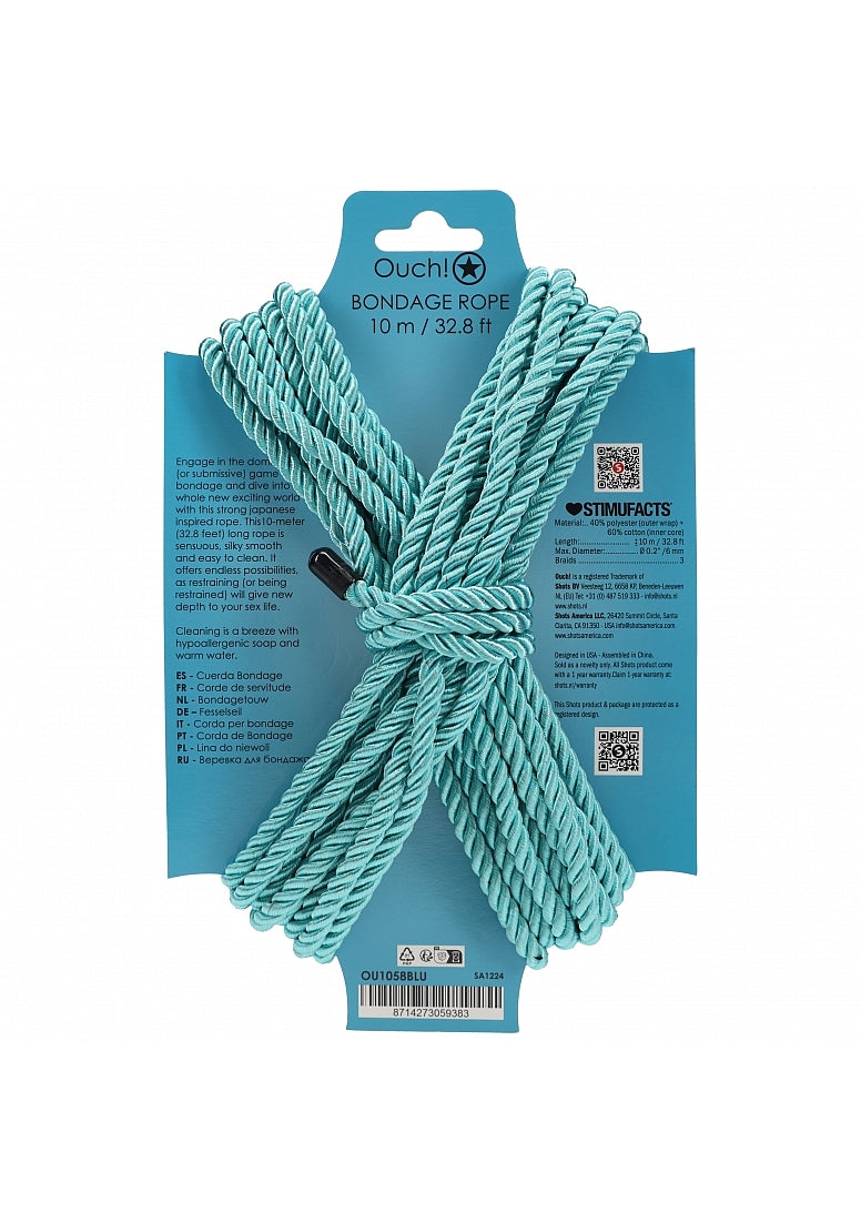 OUCH! Silky Smooth Nylon Bondage Rope 10m Cuffs And Restraints