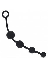 Shots LEVELZ Curved Silicone Anal Play Beads Black Anal Beads and Balls
