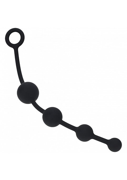 Shots LEVELZ Curved Silicone Anal Play Beads Black Anal Beads and Balls