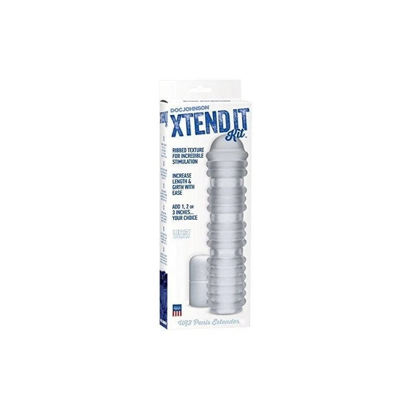 Doc Johnson Xtend It Ribbed Frost Penis Extender Kit Pumps, Extenders and Sleeves