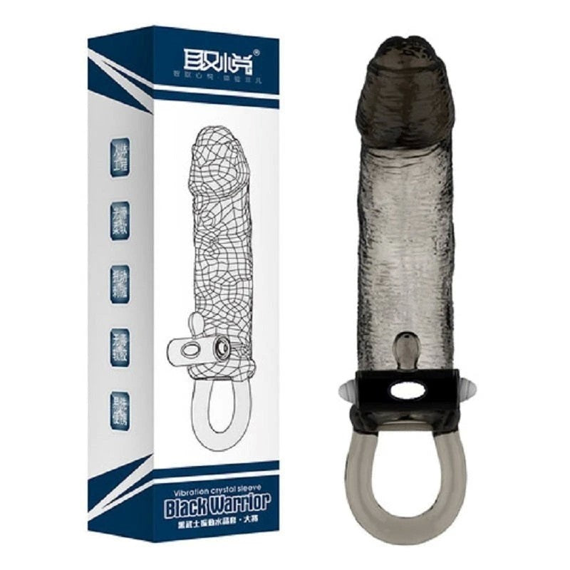 Black Warrior Uncut Vibrating Penis Sleeve Pumps, Extenders and Sleeves