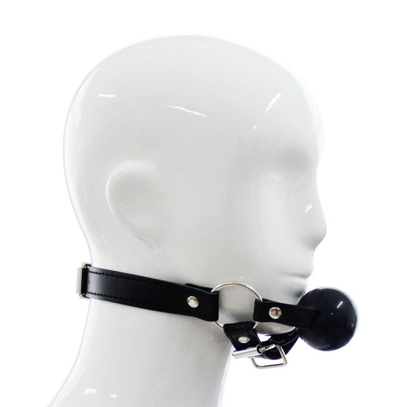 BDSM Ball Gag with Chin Strap Thin Bondage Gags and Bits