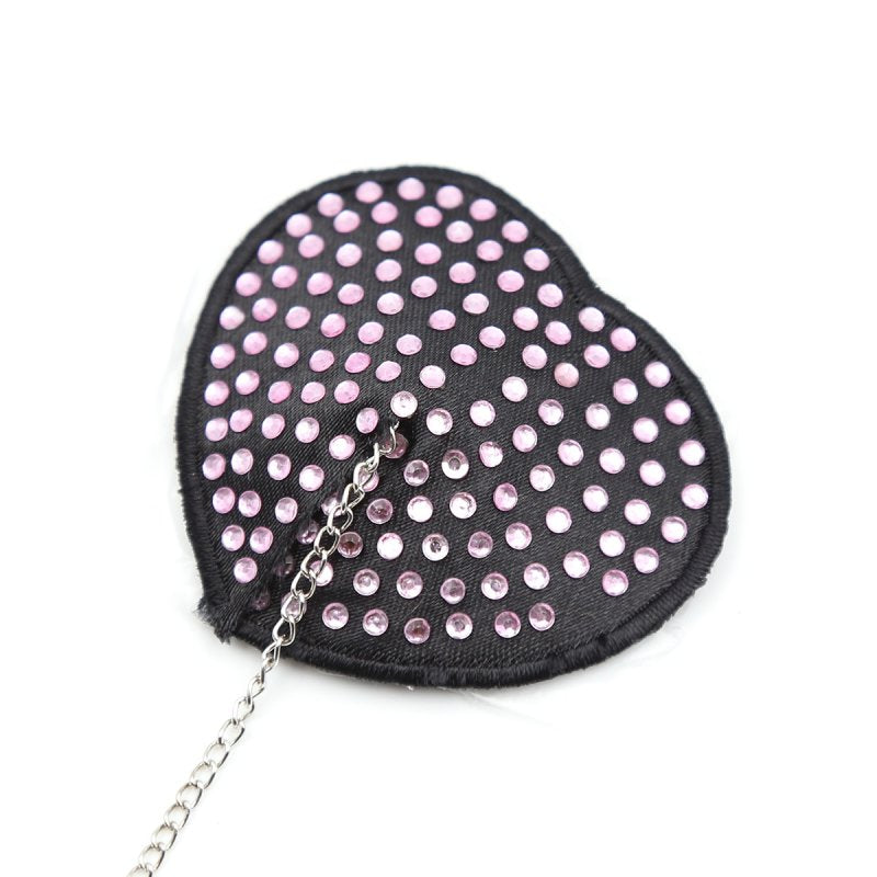 Encrusted Heart Shaped Nipple Pasties Fancy Dress Ups