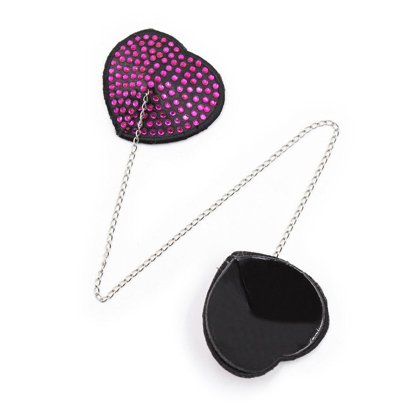 Encrusted Heart Shaped Nipple Pasties Fancy Dress Ups