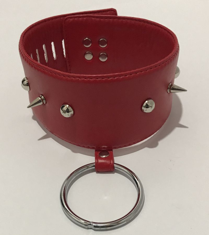 Spiked Bondage Collar Metal O Ring Collars and Leads