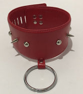 Spiked Bondage Collar Metal O Ring Collars and Leads