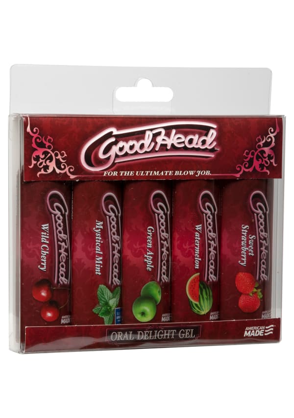 Doc Johnson GoodHead 5 Pack Oral Delight Gel Water Based Lubes