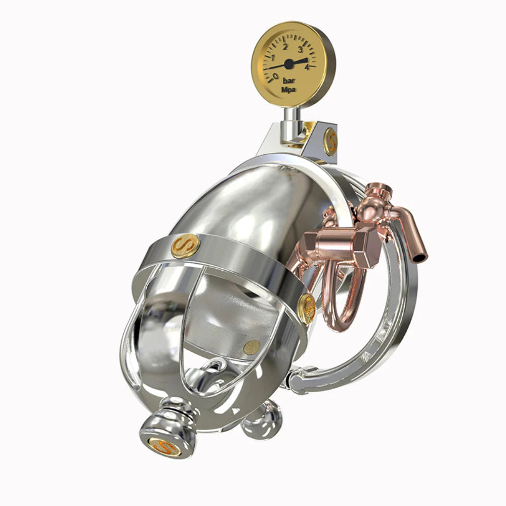 Victorian-Inspired Stainless Steel Chastity Cage - Embrace the Steampunk Allure Male Chastity