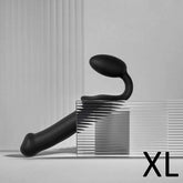 STRAP-ON-ME NEW Bendable Strap-On Silicone Dildo Black Extra Large Strap On Sextoys