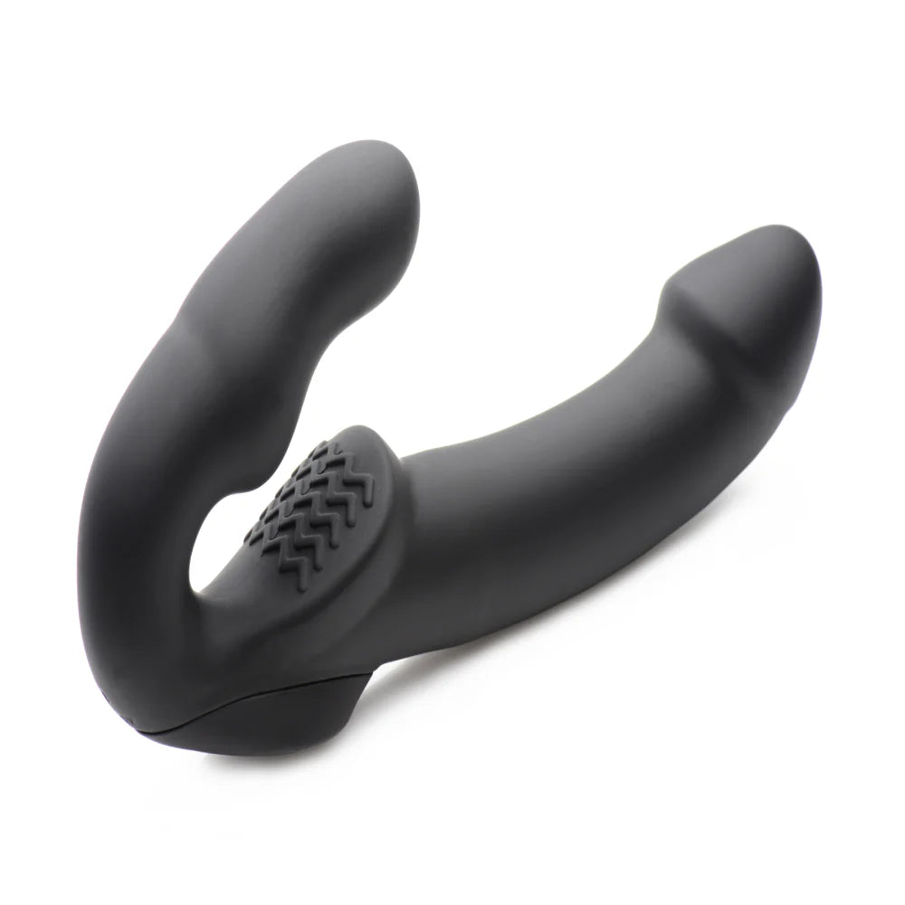 Strap U Evoke Rechargeable Vibrating Silicone Strap On Dildo Strap On Sextoys