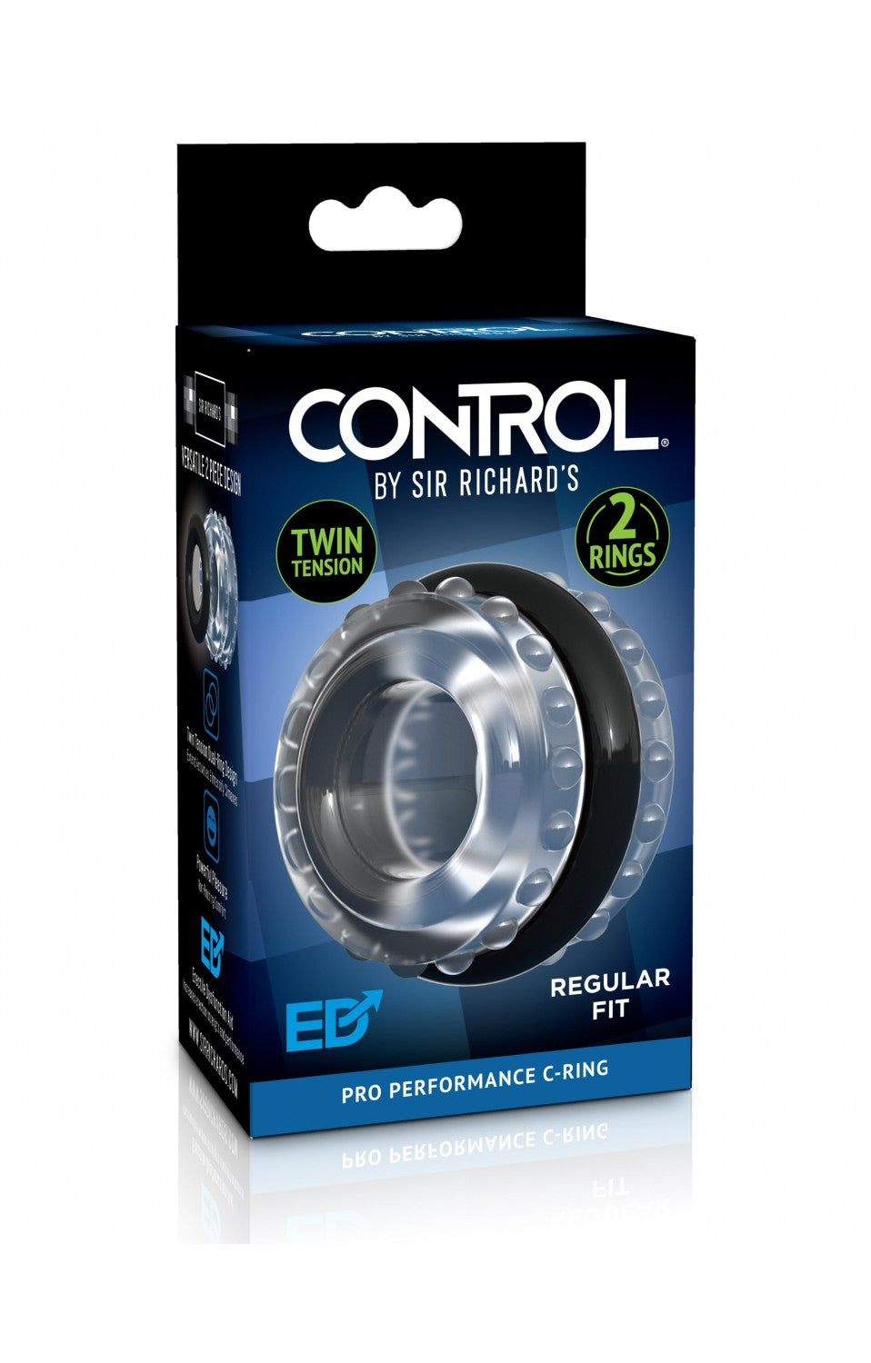 Sir Richards Control Pro Performance Cock Ring Black Stretchy Cock Rings