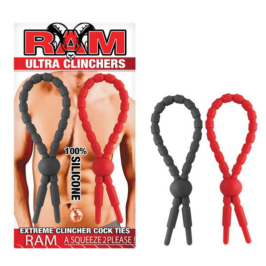 RAM Ultra Clinchers - Adjustable Silicone Cock Ties - Stretchy Cock Rings