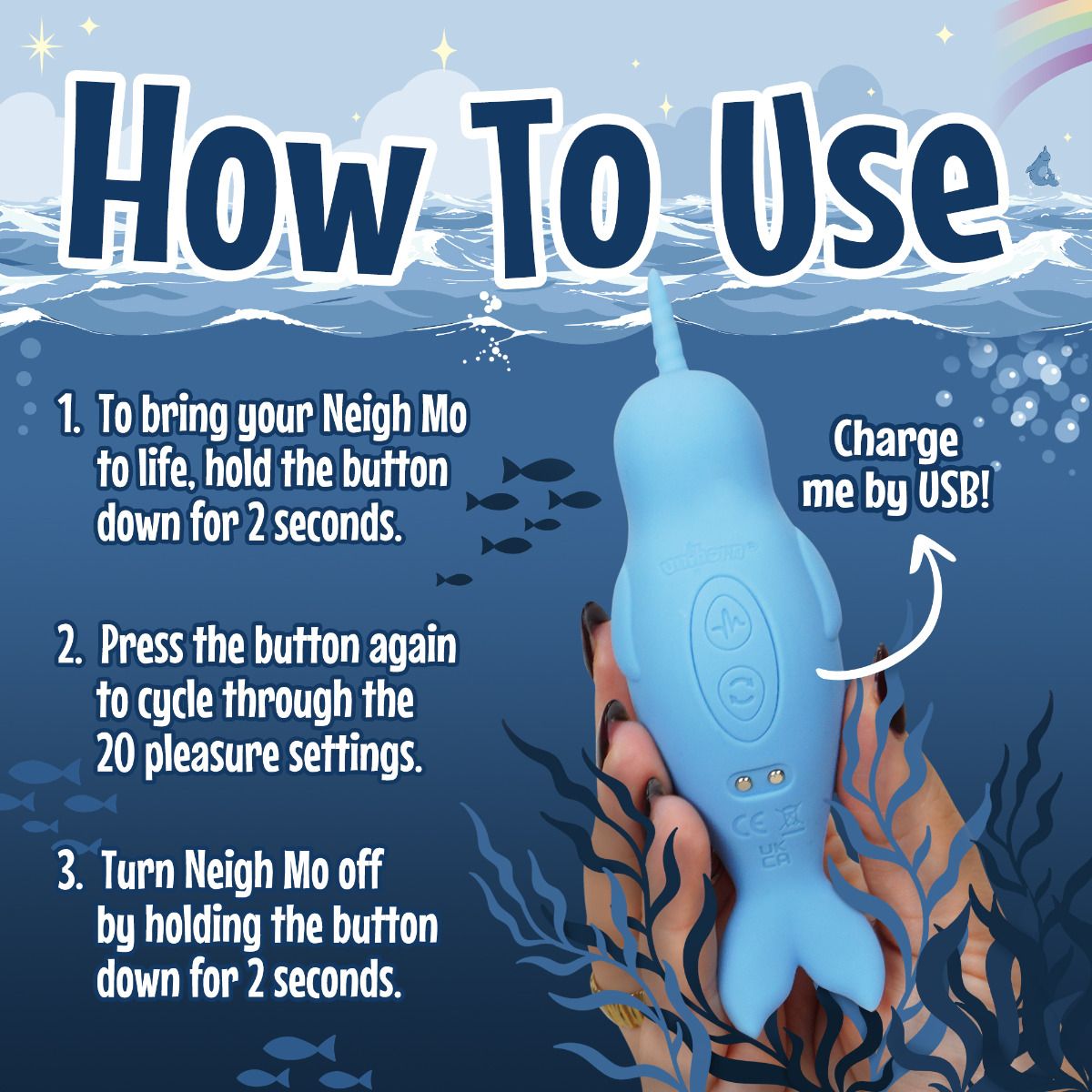 Unihorn of the Sea Neigh Mo Clit Stimulator Clit Ticklers and Pulsators