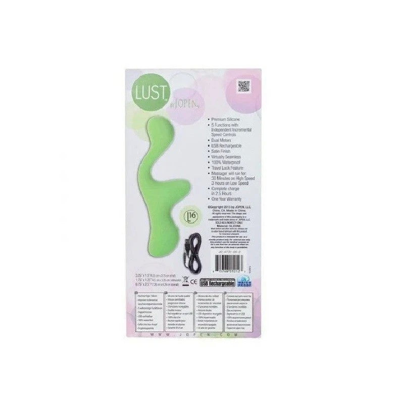 Lust By Jopen L16 Silicone Rabbit Vibrator Green Prostate Toys
