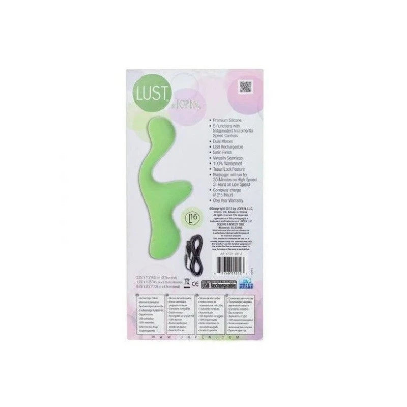 Lust By Jopen L16 Silicone Rabbit Vibrator Green Prostate Toys