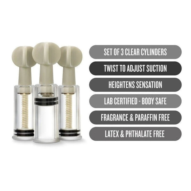 Temptasia Clit & Nipple Twist Suckers - Customizable Suction for Heightened Sensitivity Nipple and Clit Clamps