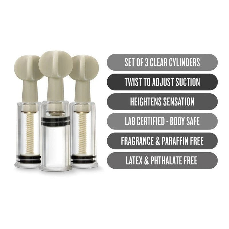 Temptasia Clit & Nipple Twist Suckers - Customizable Suction for Heightened Sensitivity Nipple and Clit Clamps