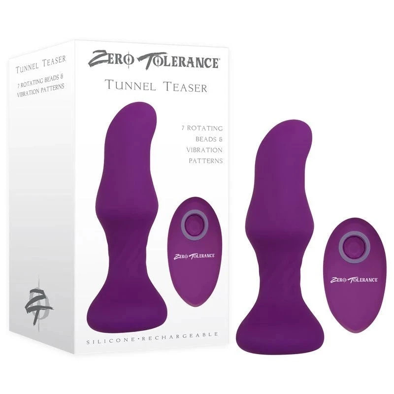 Zero Tolerance Tunnel Teaser Butt Plug with Remote Purple Butt Plugs