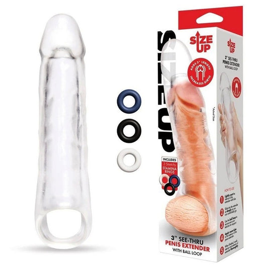 Size Up Discreet 3-Inch Penis Enlarger - Secure & Realistic - Pumps, Extenders and Sleeves