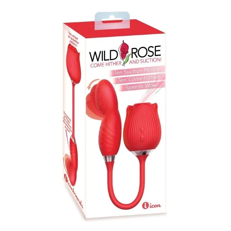Icon Brands' Wild Rose COME HITHER - Dual Stimulation Air Pulse Delight Pussy And Clit Toys