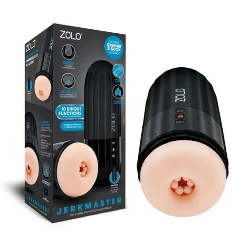 Zolo Jerkmaster - Rechargeable Pleasure with 10 Thrilling Modes Realistic Butts And Vaginas