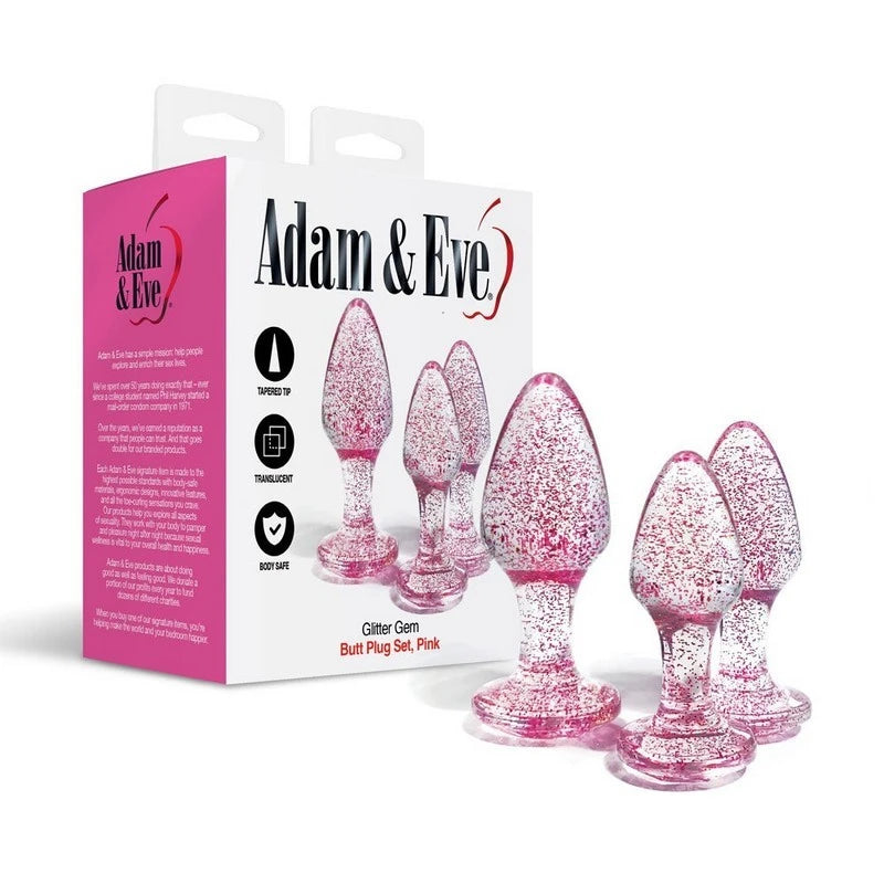 Sparkle and Indulge - Adam & Eve Glitter Gem Butt Plug Collection Butt Plugs
