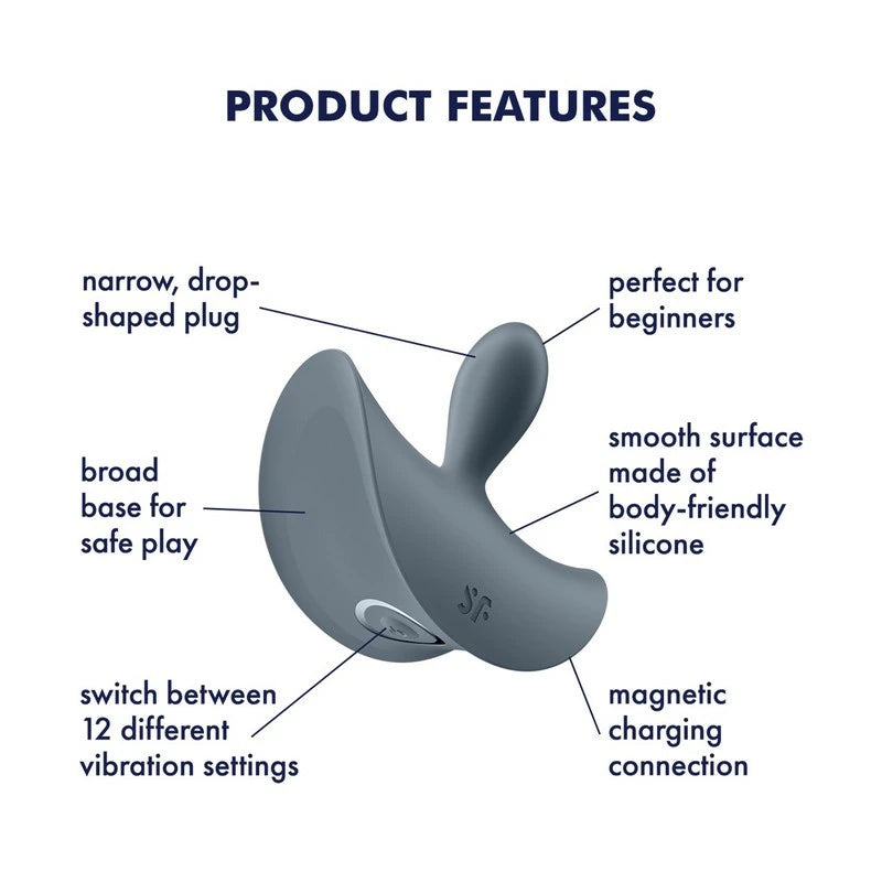 Satisfyer Booty Absolute Beginners 2 Unisex Vibrating Butt Plug Anal Vibrators