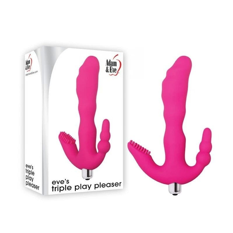 Adam & Eve Triple Play Pleaser - Elevate Your Intimate Bliss G-Spot Vibrators