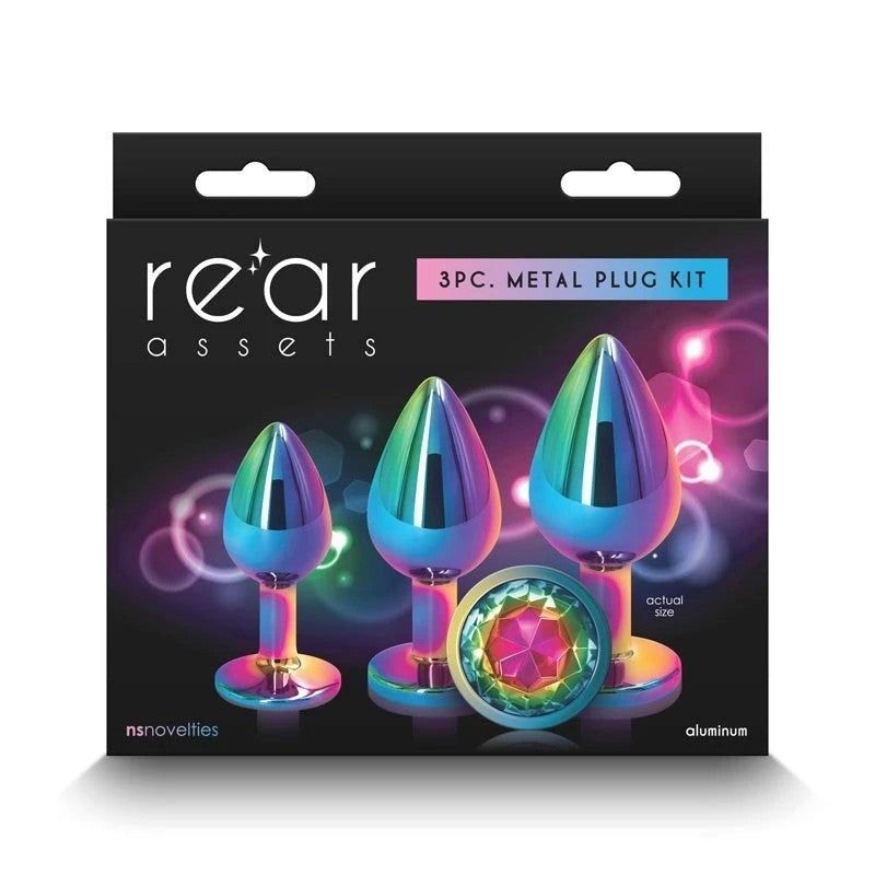 Shine Bright with Rear Assets Trainer Kit - Multicolour Rainbow Gem Edition Butt Plugs
