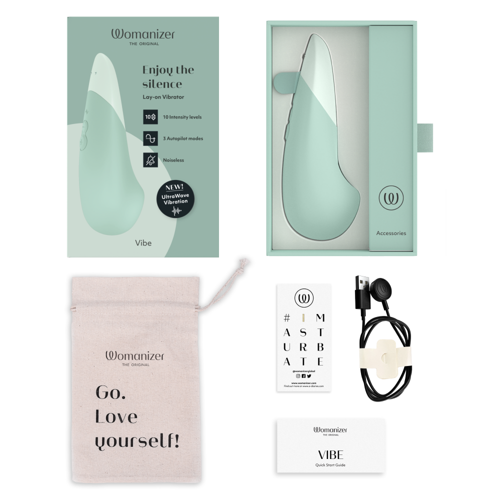 Womanizer Vibe 10 Functions Noiseless Clit Vibrator Clit Ticklers and Pulsators