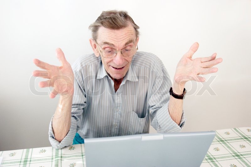 Mature Man Using Laptop